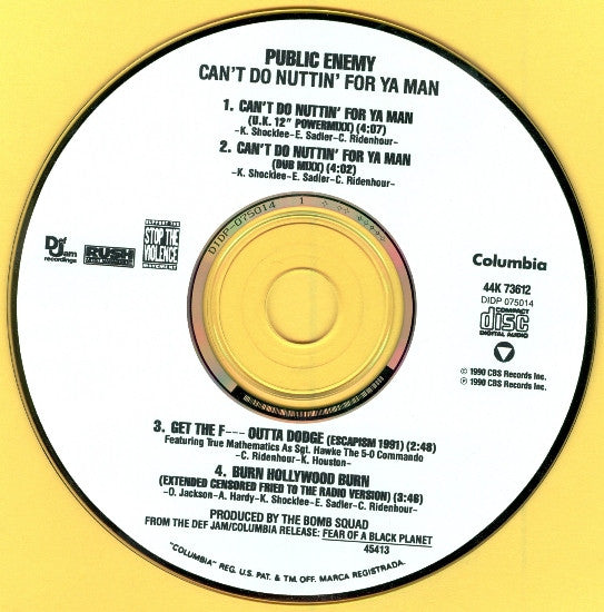 Public Enemy : Can't Do Nuttin' For Ya Man (CD, Maxi)