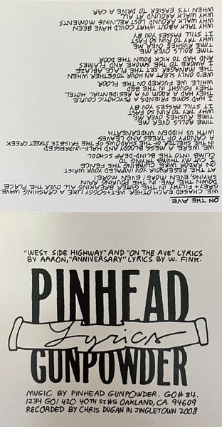 Pinhead Gunpowder : West Side Highway (7", EP, Gol)