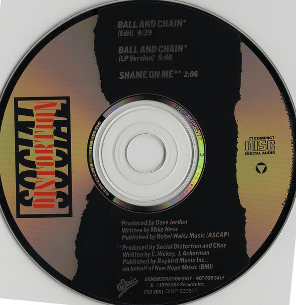 Social Distortion : Ball And Chain (CD, EP, Promo)