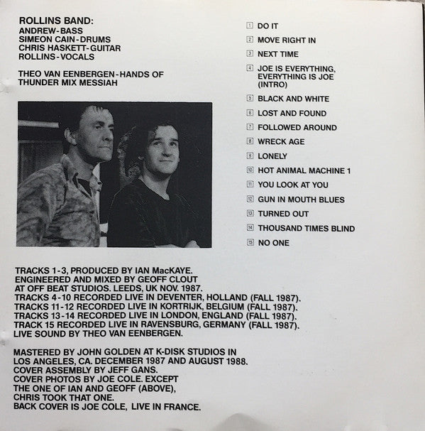 Rollins Band : Do It (CD, Album, Dis)