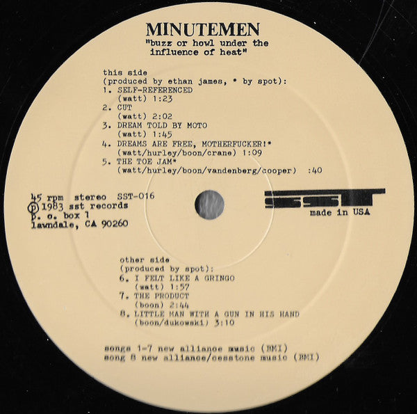 Minutemen : Buzz Or Howl Under The Influence Of Heat (12", EP, RP)