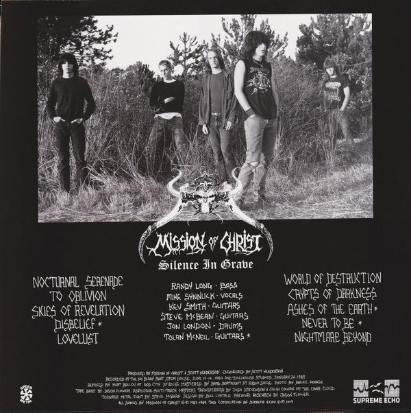 Mission Of Christ : Silence In Grave + Realms Of Evil (LP, Album, RM + Flexi, 7", EP, RM + Comp, Dlx)