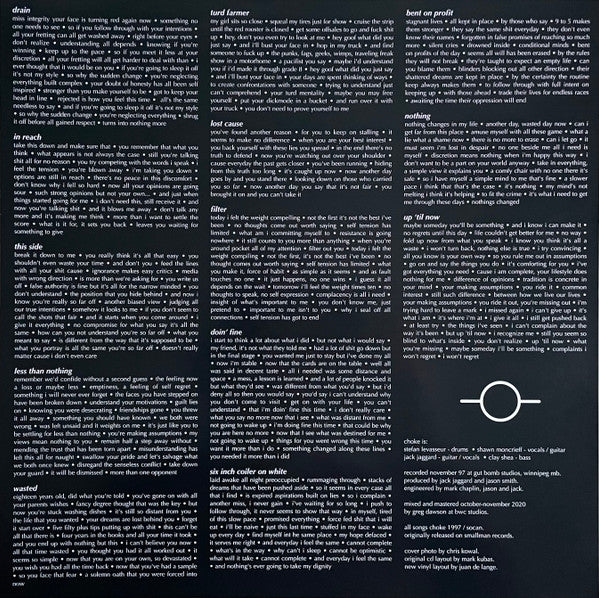 Choke (5) : Needless To Say  (12", Album, Ltd, RE, RM, Cle)