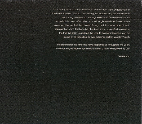Sloan (2) : 4 Nights At The Palais Royale (2xCD, Album)