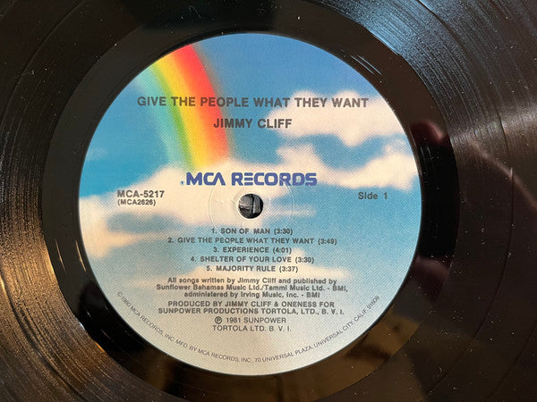 Jimmy Cliff : Give The People What They Want (LP, Album, Pin)