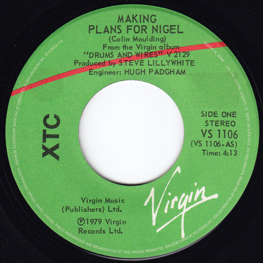 XTC : Making Plans For Nigel (7", Single)