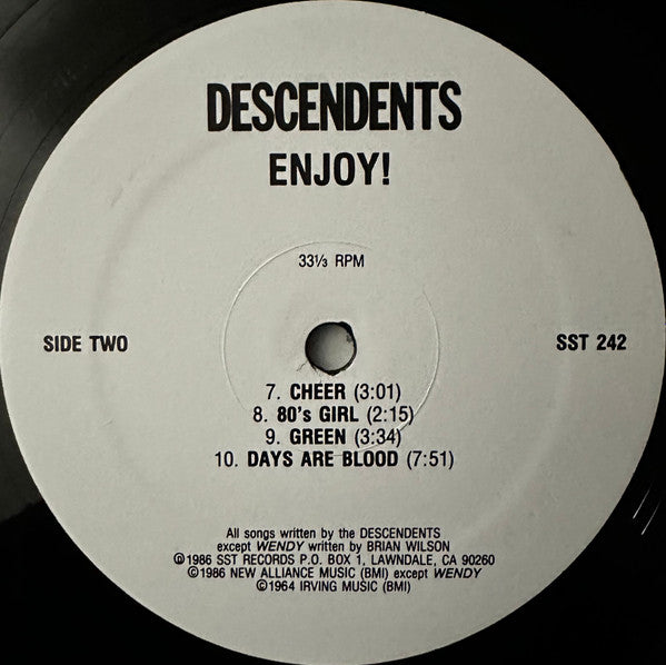 Descendents : Enjoy! (LP, Album, RE)