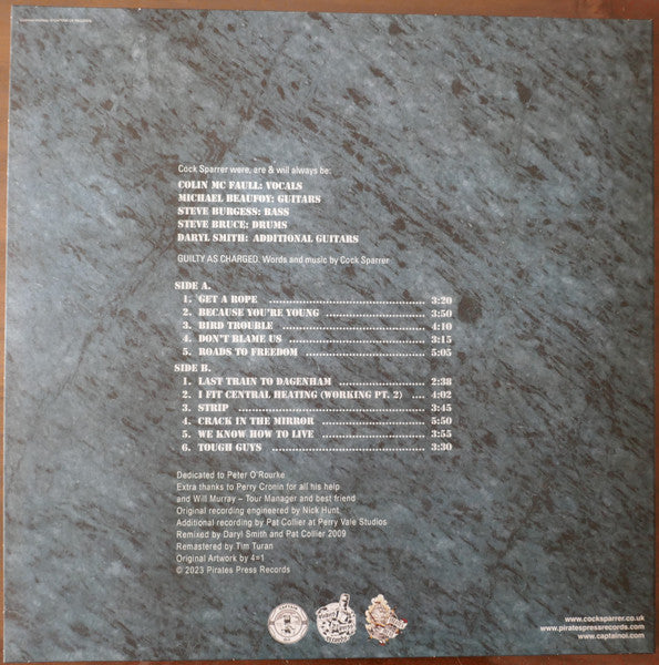Cock Sparrer : Guilty As Charged (LP, Album, RE, RM, Sap)