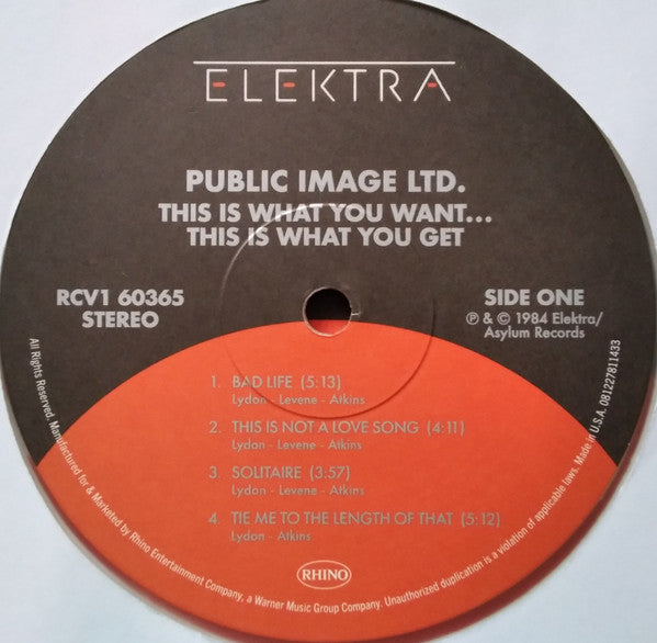 Public Image Ltd.* : This Is What You Want... This Is What You Get (LP, Album, RE, Clo)