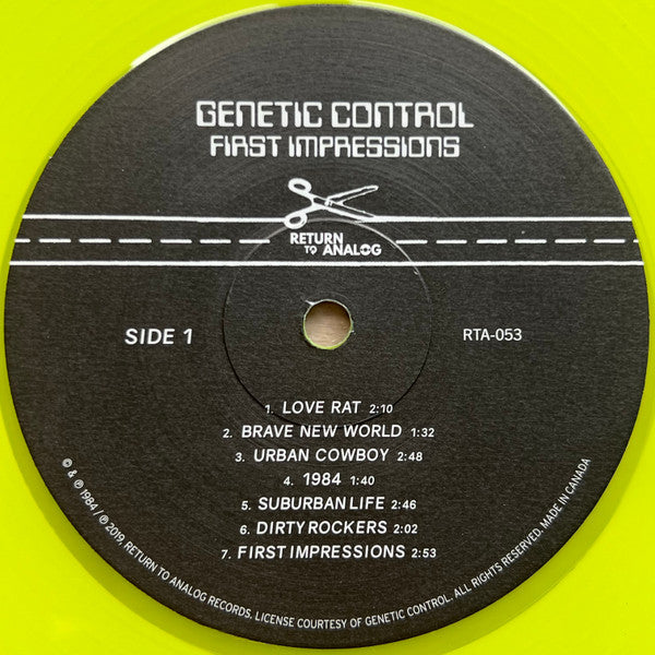 Genetic Control : First Impressions (LP, Ltd, RE, RP, Yel)