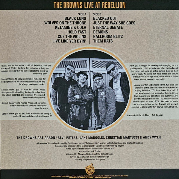 The Drowns : Live At Rebellion (LP, Ltd, Can)