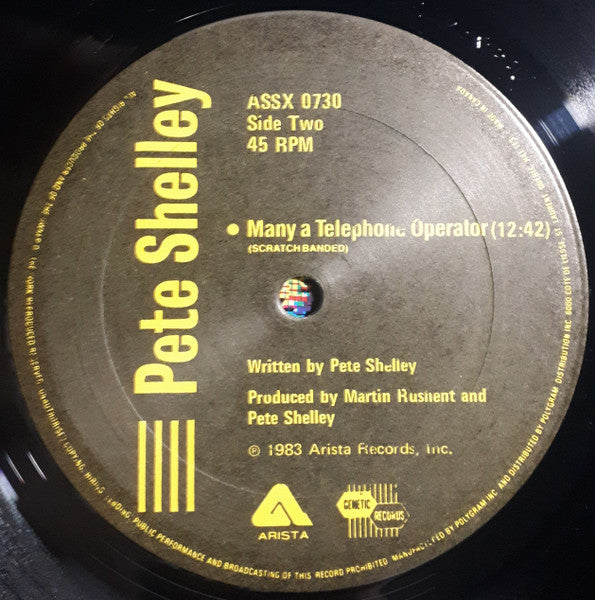 Pete Shelley : Telephone Operator (12")