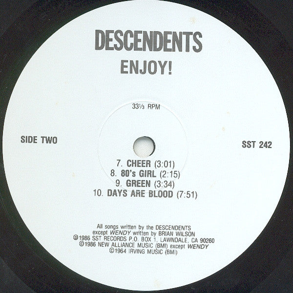 Descendents : Enjoy! (LP, Album, RE)