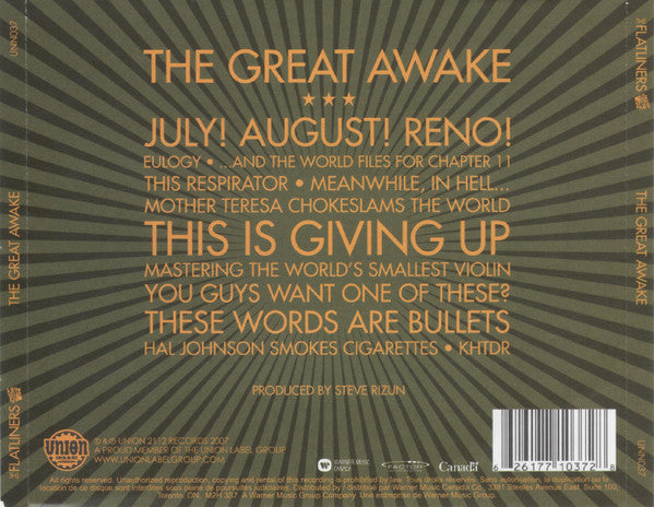The Flatliners : The Great Awake (CD, Album)